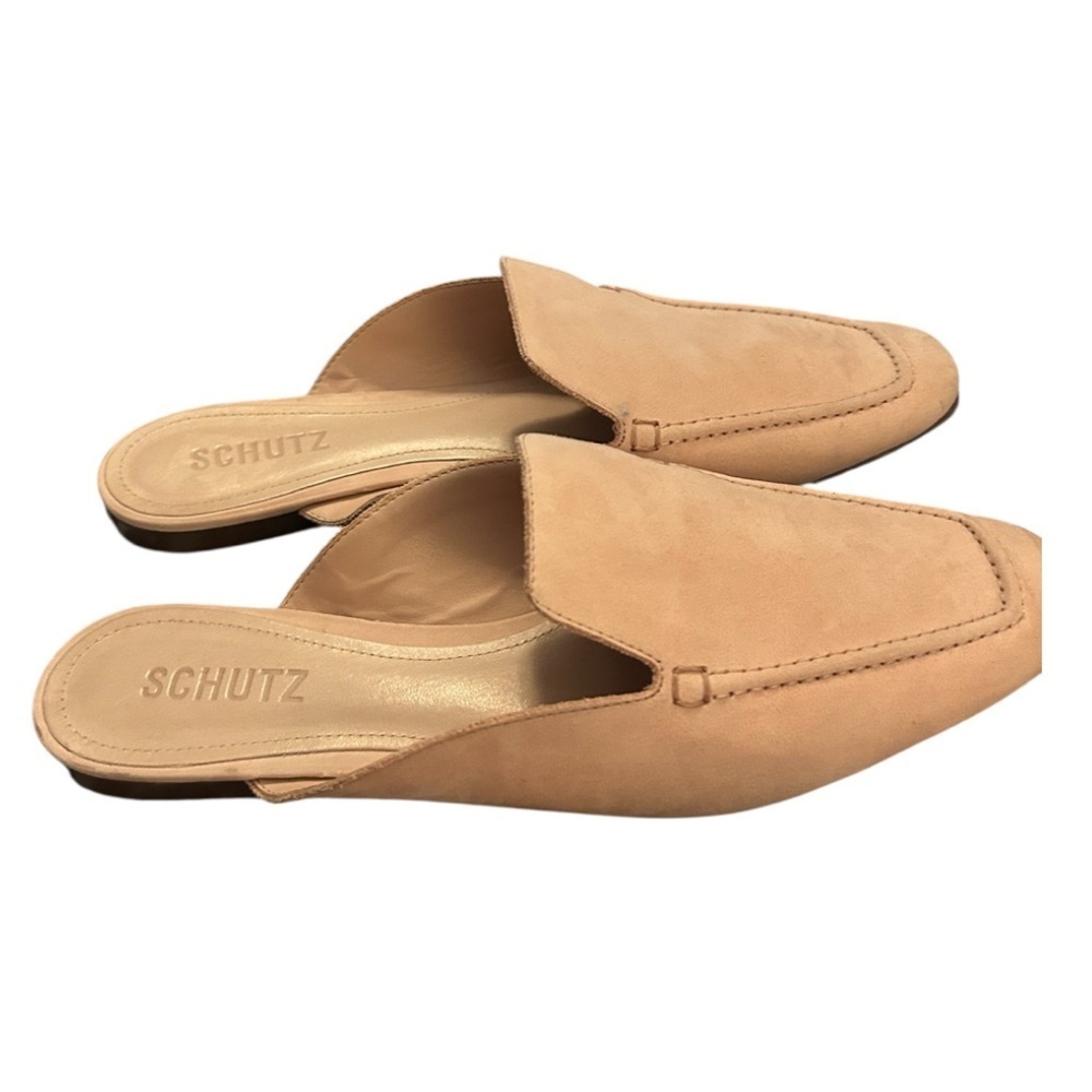 Schutz baby pink suede flat mules - Picture 6 of 7